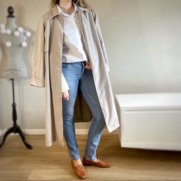 Vintage cream trench coat.